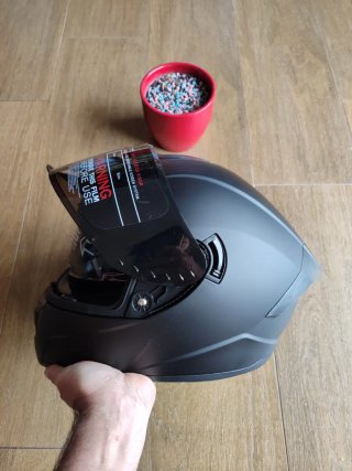 Casco moto integral L negro mate unisex