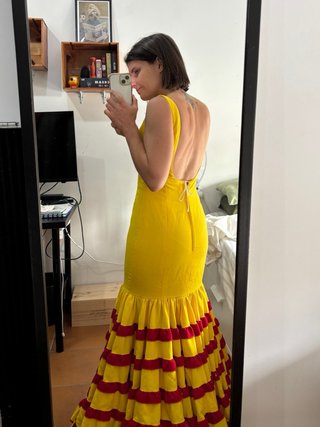 Traje Flamenca Amarillo y Rojo