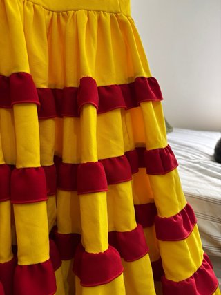 Traje Flamenca Amarillo y Rojo