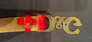Cinturón D&G Charol Rojo Hebilla Dorada