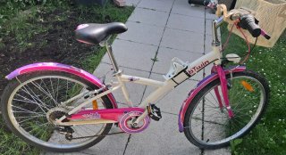 Bicicletta bambina B'Twin 24 rosa e bianca