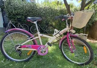 Bicicletta bambina B'Twin 24 rosa e bianca