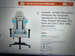 Silla Gaming Oversteel Gris y Blanca