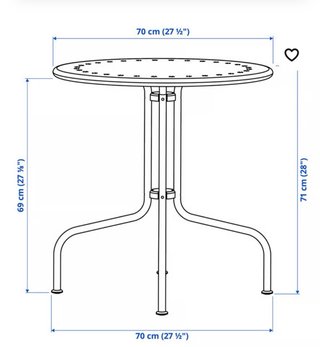 Tavolo rotondo in metallo per terrazzo/giardino