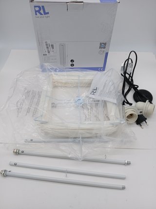 Trio Lighting R40122001 Lampara Pie de Papel con Interruptor de Pie, Atenuación, Color Blanco