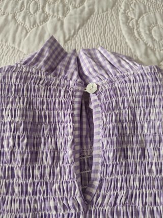 Blusa nido abeja morada y blanca talla única