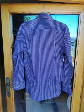 Camicia uomo Camaleonte M righe fucsia/bianco