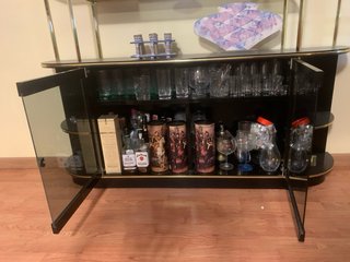 Mueble Bar Vintage Negro y Cromado