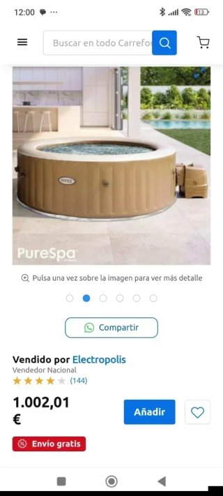 Spa Hinchable Intex 8 Personas 236x71cm
