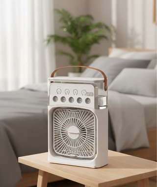 Mini Ventilador Humidificador LED RGB Portátil USB
