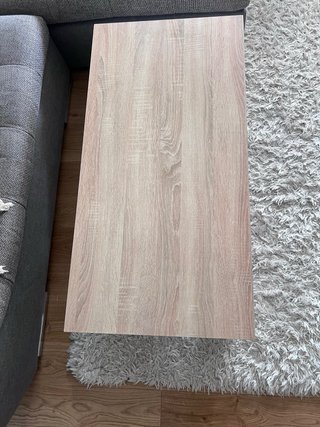 Mesa de centro elevable madera y mimbre