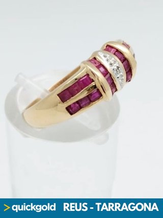 040-01-00673 ANILLO ORO 18K PIEDRAS DE COLOR