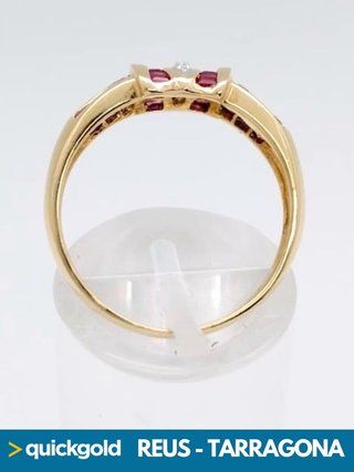 040-01-00673 ANILLO ORO 18K PIEDRAS DE COLOR