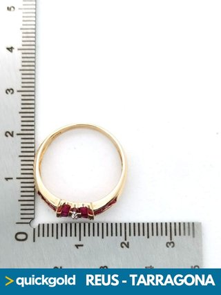 040-01-00673 ANILLO ORO 18K PIEDRAS DE COLOR