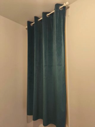 2 Cortinas Terciopelo Verde/Turquesa