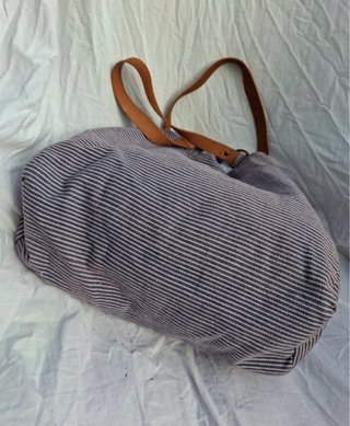Bolso Brownie rayas gris y azul