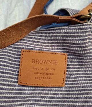 Bolso Brownie rayas gris y azul