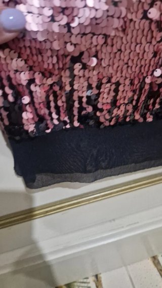 Vestito donna paillettes oro e rosa