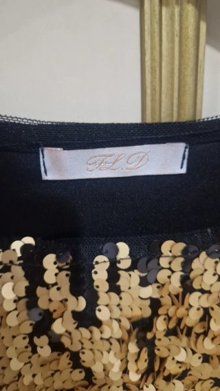 Vestito donna paillettes oro e rosa