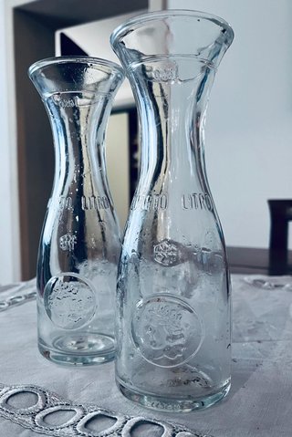 Coppia Caraffe Vetro Vintage