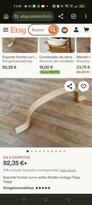 Arco frontal + correa cuero trona Stokke