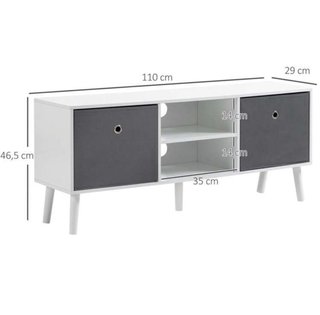 Mueble TV blanco y gris con almacenaje