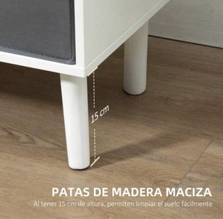 Mueble TV blanco y gris con almacenaje