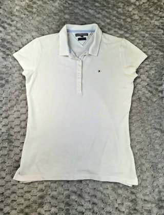 Polo Tommy Hilfiger Blanco Vintage Retro