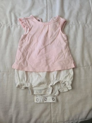 Pelele niña 0-3 meses rosa y blanco