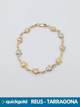 035-05-00804 PULSERA ORO DE 18K TORTUGAS 18.5 CM