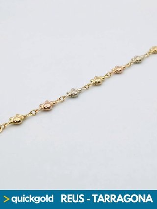 035-05-00804 PULSERA ORO DE 18K TORTUGAS 18.5 CM