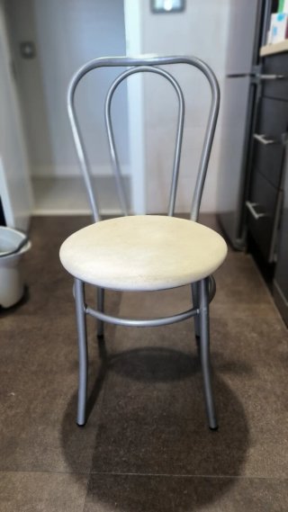 Mesa de cocina blanca plegable con cajón