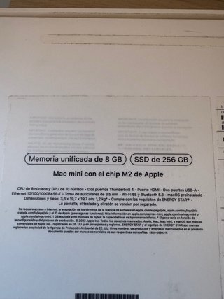 Mac Mini M2 8GB RAM / 256GB SSD — Como nuevo