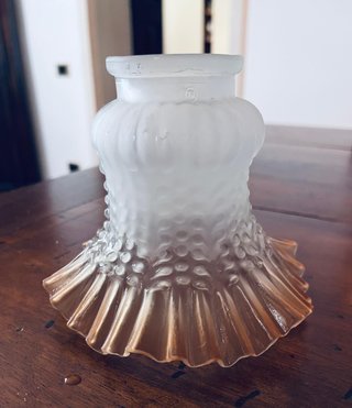 Paralume vintage vetro satinato ambrato