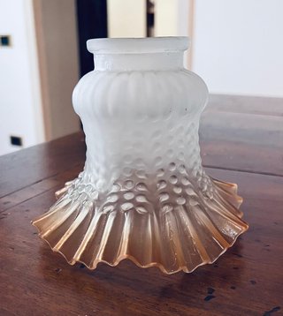 Paralume vintage vetro satinato ambrato