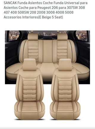 Fundas Asientos Coche Beige Peugeot Universal