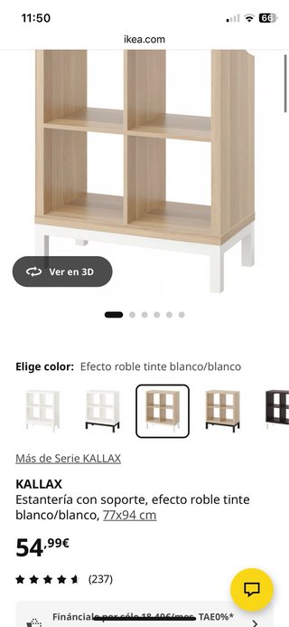 Estantería KALLAX efecto roble y blanco