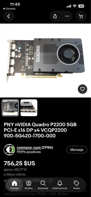 NVIDIA Quadro P2200 Tarjeta Gráfica