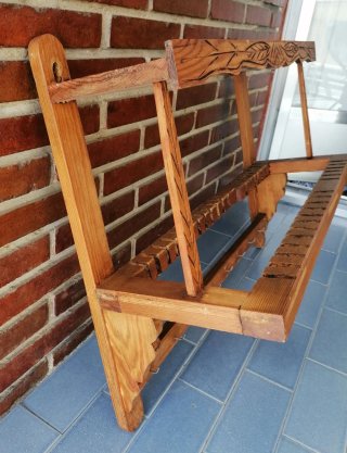 ANTIGUO MUEBLE ESTANTE PLATERO DE MADERA
