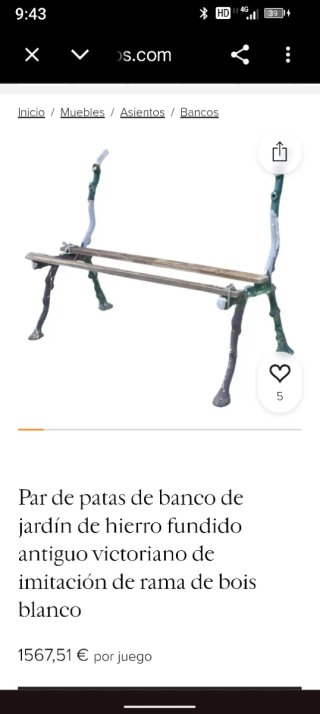 Patas de banco antiguas victorianas