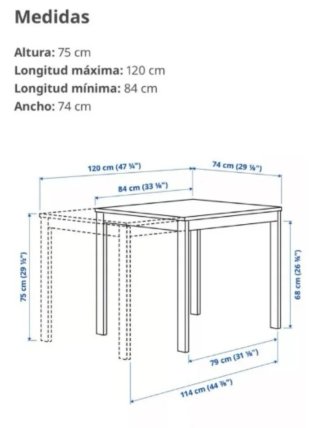 Mesa comedor extensible Ikea
