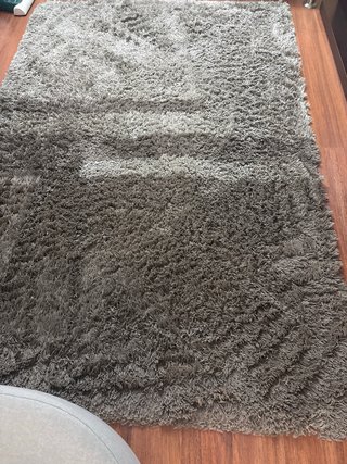 Alfombra pelo largo gris poliéster