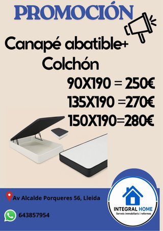 Canapé abatible + Colchón