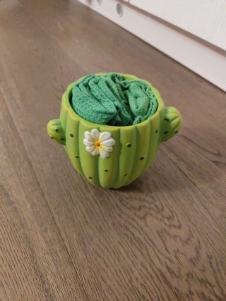 Vasetto porta stracci a forma di cactus