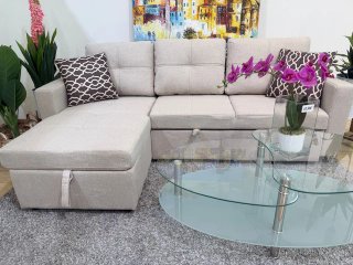 Sofá cama beige 216cm