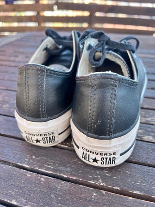 Converse Piel Negras Plataforma