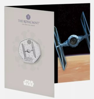 UK 2024 moneda 50p Star Wars Caza TIE