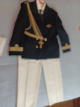 Traje Comunión Niño azul oscuro y pantalon crema