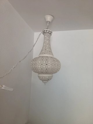 Lámpara Árabe Metálica Blanca
