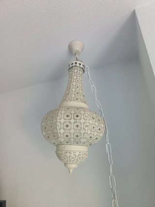Lámpara Árabe Metálica Blanca